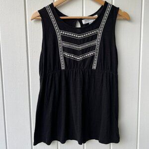 Old Navy Embroidered Maternity Tank Top - Black, size XS